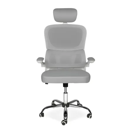 Sedia da Ufficio Ergonomica Grigio Schienale e Braccioli Regolabili