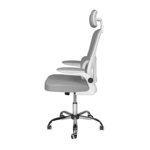 Sedia da Ufficio Ergonomica Grigio Schienale e Braccioli Regolabili
