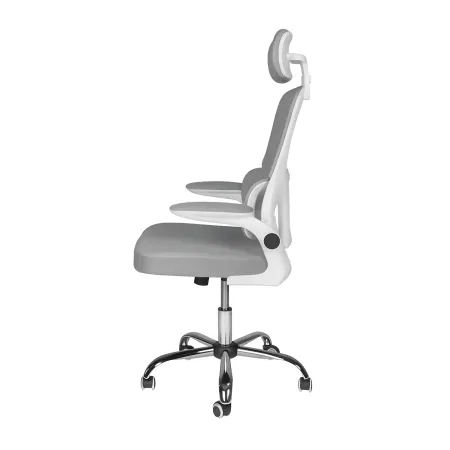Sedia da Ufficio Ergonomica Grigio Schienale e Braccioli Regolabili