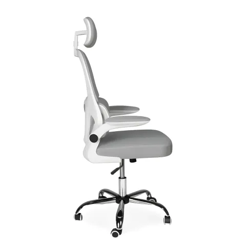 Sedia da Ufficio Ergonomica Grigio Schienale e Braccioli Regolabili