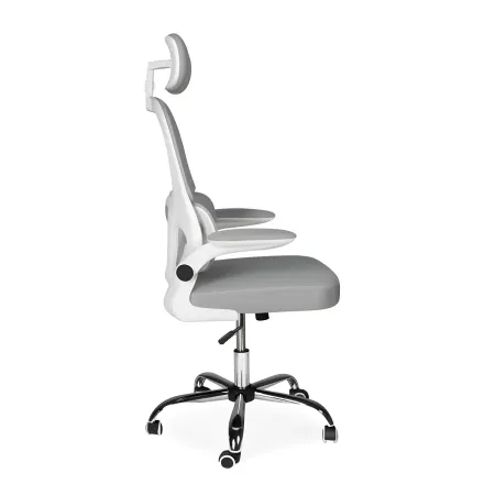 Sedia da Ufficio Ergonomica Grigio Schienale e Braccioli Regolabili