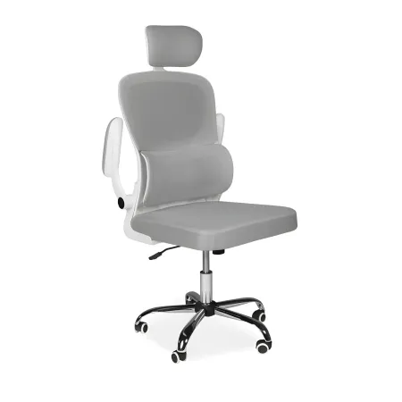 Sedia da Ufficio Ergonomica Grigio Schienale e Braccioli Regolabili
