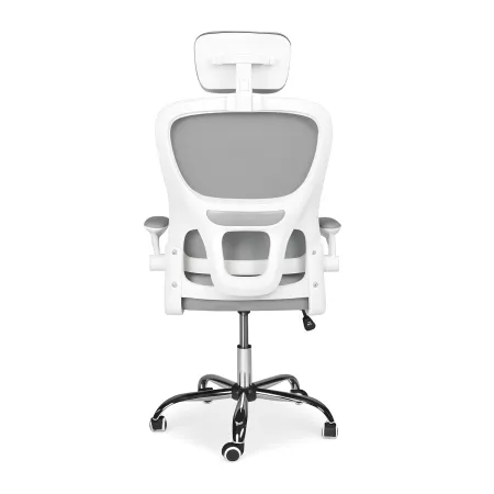 Sedia da Ufficio Ergonomica Grigio Schienale e Braccioli Regolabili