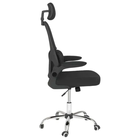 Sedia da Ufficio Ergonomica Nero in Rete con Braccioli e Poggiatesta