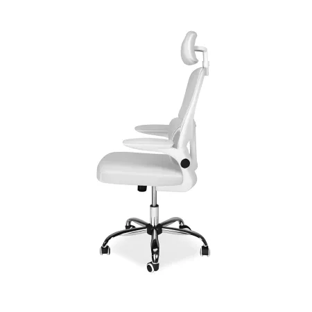 Sedia da Ufficio Ergonomica Bianca in Rete con Braccioli e Poggiatesta