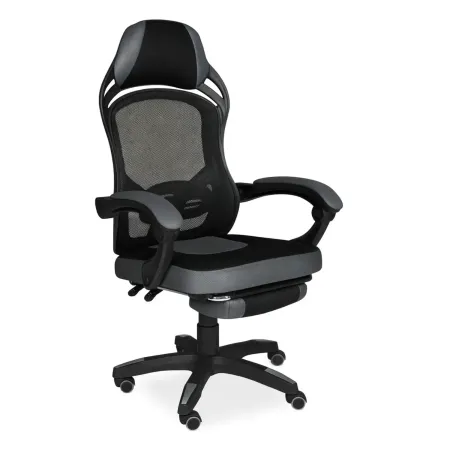 Sedia Gaming Ergonomica Nero Poggiapiedi Estensibile e Rete Traspirante