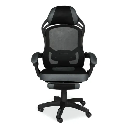 Sedia Gaming Ergonomica Nero Poggiapiedi Estensibile e Rete Traspirante