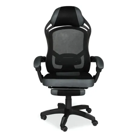 Sedia Gaming Ergonomica Nero Poggiapiedi Estensibile e Rete Traspirante