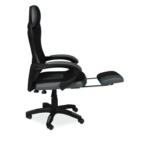 Sedia Gaming Ergonomica Nero Poggiapiedi Estensibile e Rete Traspirante