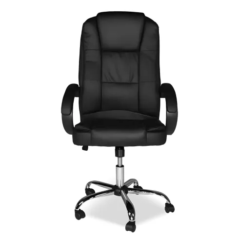 Poltrona da Ufficio Presidenziale Ergonomica Reclinabile Ecopelle Nero