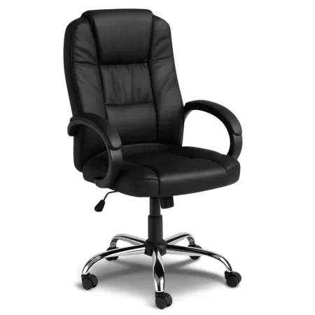 Poltrona da Ufficio Presidenziale Ergonomica Reclinabile Ecopelle Nero