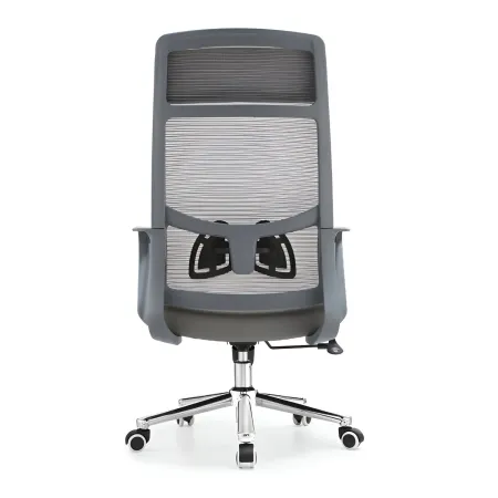 Poltrona da Ufficio Ergonomica Grigio con Schienale Alto in Rete Reclinabile