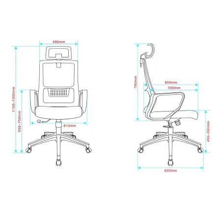 Poltrona Ufficio Ergonomica Bianco con Rete Traspirante e Poggiatesta