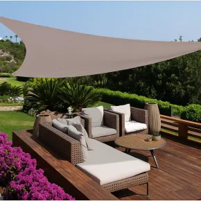 Vela Triangolare 5x5 m Tortora Idrorepellente Ombreggiante da Esterno 2