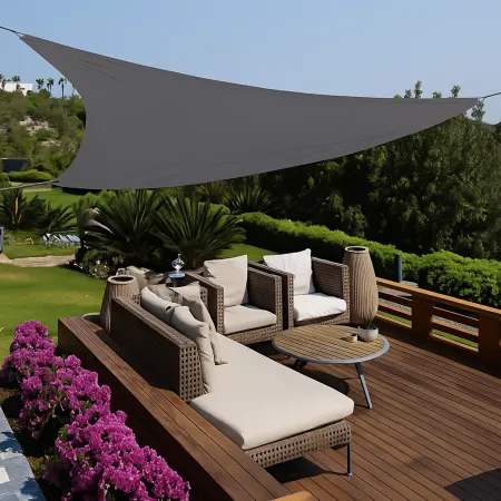 Vela Triangolare 5x5 m Antracite Idrorepellente Ombreggiante da Esterno