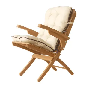 Poltroncina in Legno da Esterno con Cuscino Rimovibile Poltrona Giardino