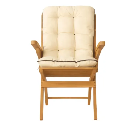 Poltroncina in Legno da Esterno con Cuscino Rimovibile Poltrona Giardino