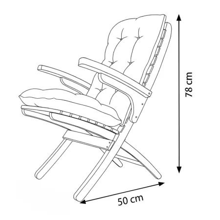 Poltroncina in Legno da Esterno con Cuscino Rimovibile Poltrona Giardino