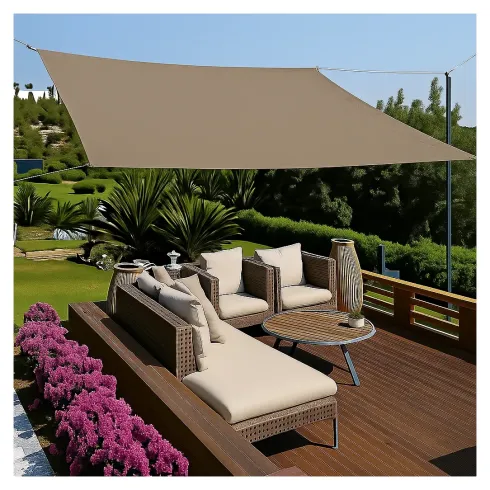 Tenda a Vela Quadrata 3x3 m Tortora Ombreggiante per Giardino e Terrazzo