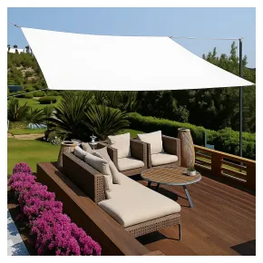 Vela Impermeabile Quadrata 5x5 m Bianco con Anelli in Acciaio Rinforzato 2