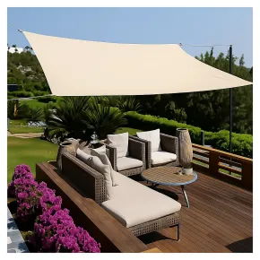 Tenda a Vela Rettangolare 4x5 m Beige Impermeabile da Esterno 2