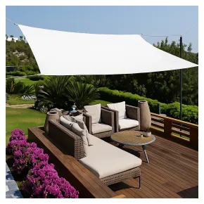 Tenda a Vela Rettangolare 4x5 m Bianco Impermeabile da Esterno 2