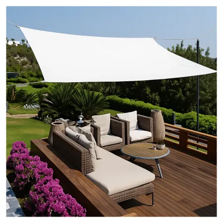 Tenda a Vela Rettangolare 4x5 m Bianco Impermeabile da Esterno