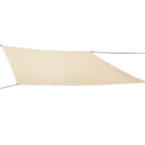 Vela Impermeabile Quadrata 5x5 m Beige con Anelli in Acciaio Rinforzato