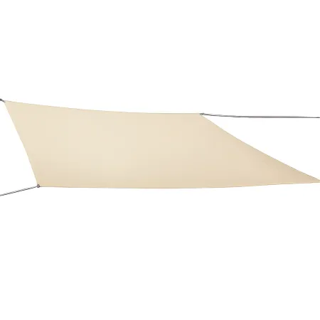 Vela Impermeabile Quadrata 5x5 m Beige con Anelli in Acciaio Rinforzato