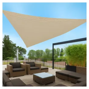 Vela Ombreggiante Triangolare 3x3x3 m Beige per Giardino e Terrazzo 2