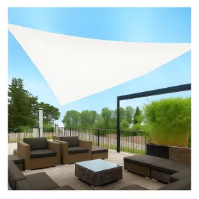 Vela Ombreggiante Triangolare 3x3x3 m Bianco per Giardino e Terrazzo 2