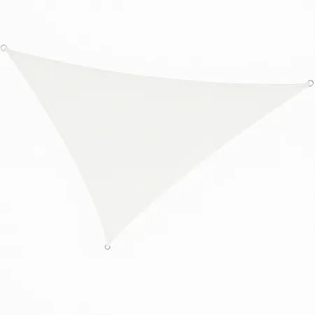 Vela Ombreggiante Triangolare Bianco 3,6x3,6x3,6 m con Anelli in Acciaio