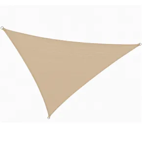 Vela Ombreggiante Triangolare Beige 5x5x5 m Cucitura Rinforzata
