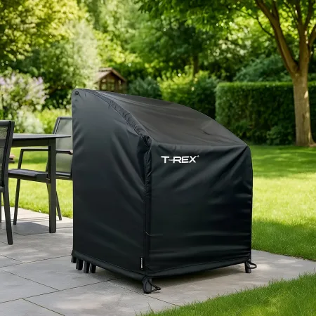 Copertura Impermeabile per Sedie 66x66 h 84/109 cm Poliestere Nero