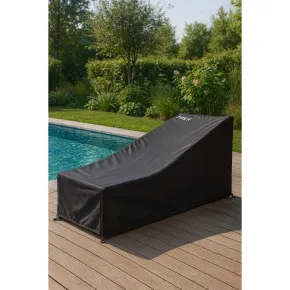 Copertura Lettino 76x175 h 30/79 cm Poliestere Nero Impermeabile 2