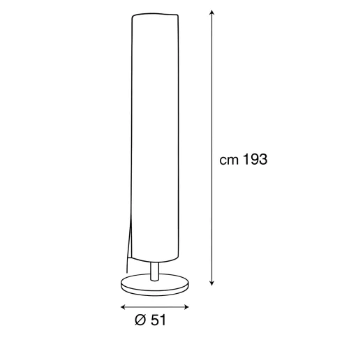Copertura per Ombrellone Ø51 h 193 cm Poliestere Nero Impermeabile