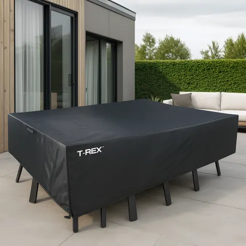 Copertura Tavolo e Sedie 173x215x90 cm Poliestere Nero Impermeabile