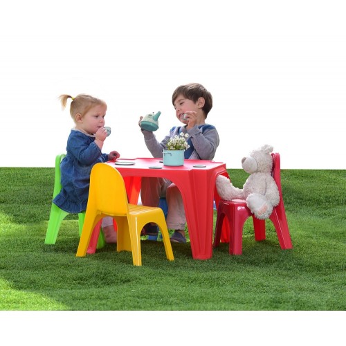 Tavolo Gioco Pic Nic 4 Amici Sedie Plastica Esterno Casa Giardino Giochi Bambini