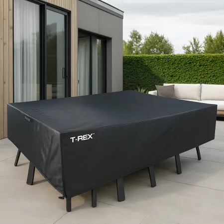 Copertura Tavolo e Sedie 180x270x90 cm Poliestere Nero Impermeabile