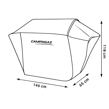 Copertura per Barbecue Impermeabile 146x65x118 cm Poliestere Nero