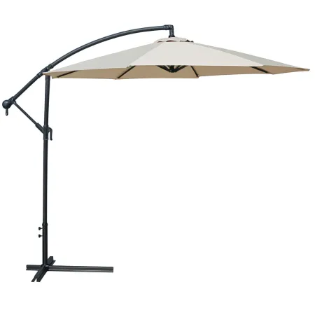 Ombrellone Laterale 300 cm Ecru Palo in Metallo Grigio Regolabile