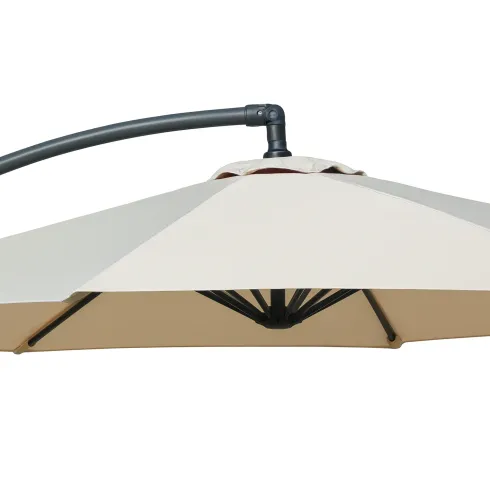 Ombrellone Laterale 300 cm Ecru Palo in Metallo Grigio Regolabile
