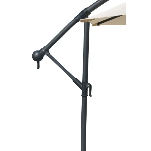 Ombrellone Laterale 300 cm Ecru Palo in Metallo Grigio Regolabile