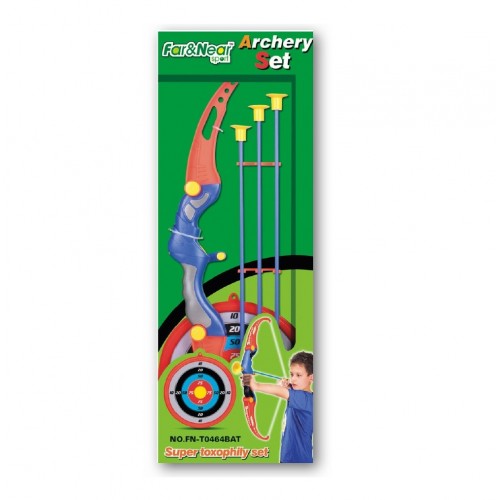 Set Arciere Kid Bambini Arco in Plastica 3 Frecce Ventosa Bersaglio da Appendere