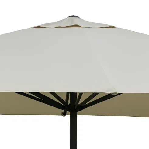 Ombrellone in Metallo Tondo 300 cm Telo Beige Palo Grigio Manovella