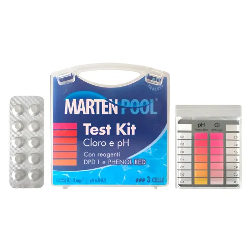 Kit Test Cloro e pH per Piscine con Valigetta e Reagenti in Pastiglie