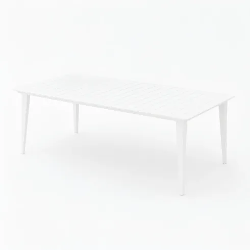 Outlet Tavolo Allungabile Bianco Esterno Moderno 8 Posti 235x98x74 cm