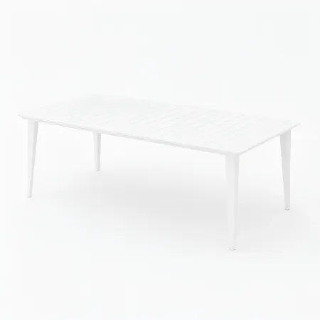 Outlet Tavolo Allungabile Bianco Esterno Moderno 8 Posti 235x98x74 cm