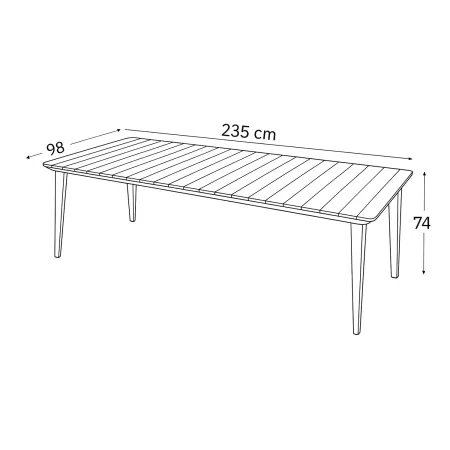 Outlet Tavolo Allungabile Bianco Esterno Moderno 8 Posti 235x98x74 cm