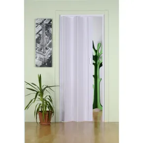 Porta a Soffietto 83x214 cm PVC Bianco Maniglia ABS Riducibile 2